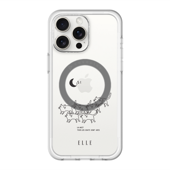 スリムプロテクションプレミアムケース with MagSafe［ ELLE - All cats are grey in the dark ］