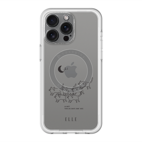スリムプロテクションプレミアムケース with MagSafe［ ELLE - All cats are grey in the dark ］
