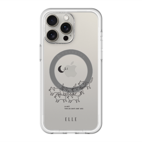 スリムプロテクションプレミアムケース with MagSafe［ ELLE - All cats are grey in the dark ］