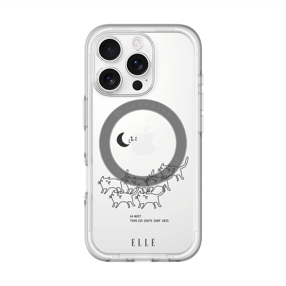 スリムプロテクションプレミアムケース with MagSafe［ ELLE - All cats are grey in the dark ］