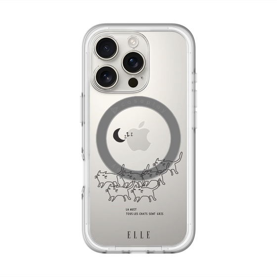 スリムプロテクションプレミアムケース with MagSafe［ ELLE - All cats are grey in the dark ］