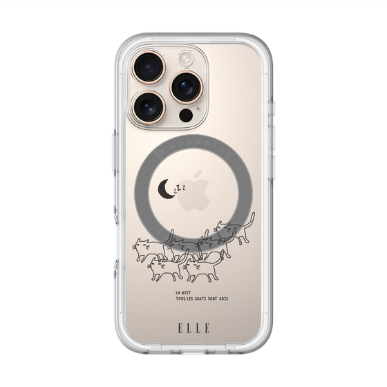 スリムプロテクションプレミアムケース with MagSafe［ ELLE - All cats are grey in the dark ］