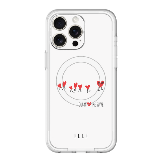 スリムプロテクションプレミアムケース with MagSafe［ ELLE - Let who love me follow me - ホワイト ］