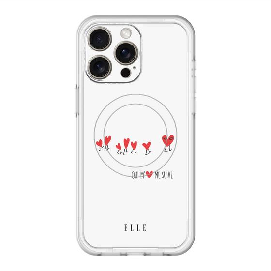 スリムプロテクションプレミアムケース with MagSafe［ ELLE - Let who love me follow me - ホワイト ］