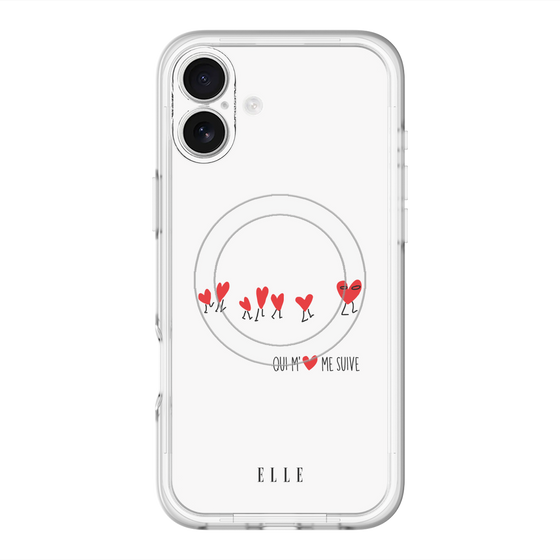 スリムプロテクションプレミアムケース with MagSafe［ ELLE - Let who love me follow me - ホワイト ］