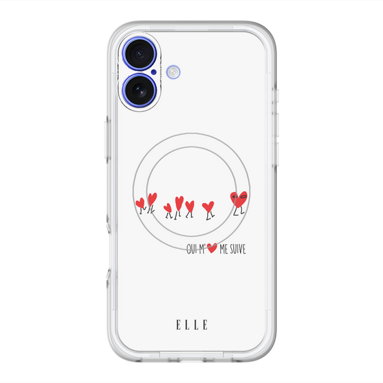 スリムプロテクションプレミアムケース with MagSafe［ ELLE - Let who love me follow me - ホワイト ］