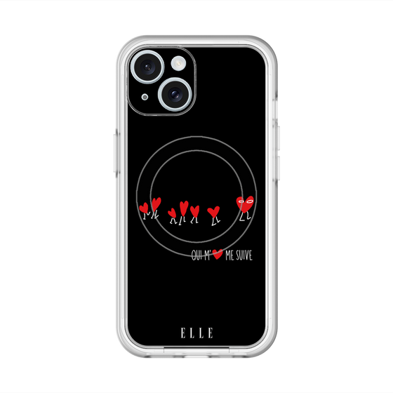 スリムプロテクションプレミアムケース with MagSafe［ ELLE - Let who love me follow me - ブラック ］