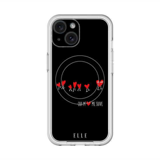 スリムプロテクションプレミアムケース with MagSafe［ ELLE - Let who love me follow me - ブラック ］