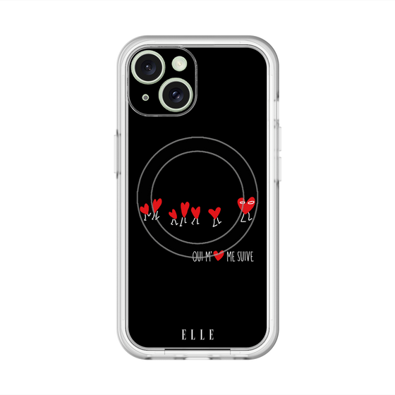スリムプロテクションプレミアムケース with MagSafe［ ELLE - Let who love me follow me - ブラック ］