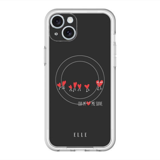 スリムプロテクションプレミアムケース with MagSafe［ ELLE - Let who love me follow me - ブラック ］