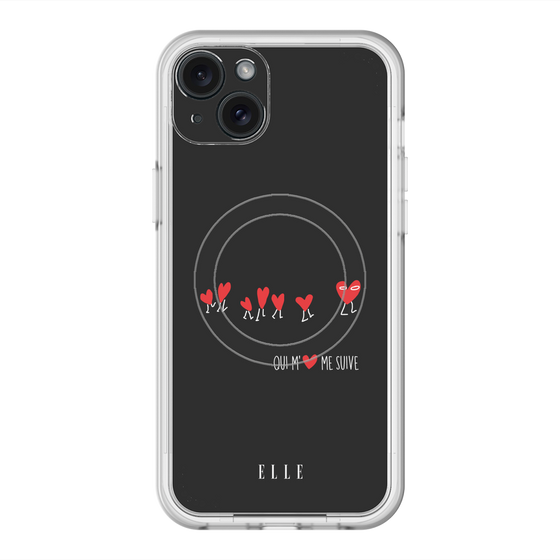 スリムプロテクションプレミアムケース with MagSafe［ ELLE - Let who love me follow me - ブラック ］