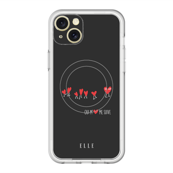 スリムプロテクションプレミアムケース with MagSafe［ ELLE - Let who love me follow me - ブラック ］