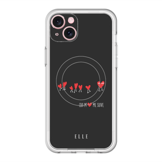 スリムプロテクションプレミアムケース with MagSafe［ ELLE - Let who love me follow me - ブラック ］