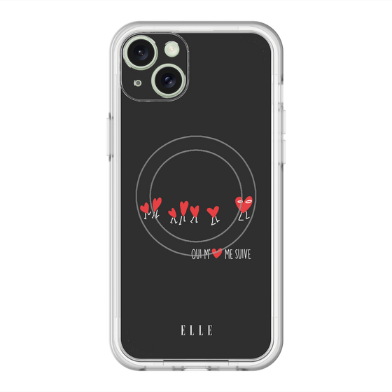 スリムプロテクションプレミアムケース with MagSafe［ ELLE - Let who love me follow me - ブラック ］