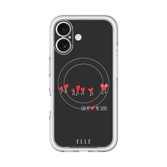 スリムプロテクションプレミアムケース with MagSafe［ ELLE - Let who love me follow me - ブラック ］