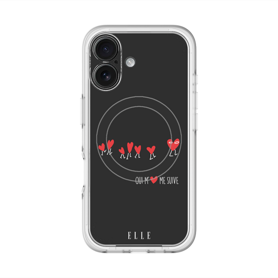 スリムプロテクションプレミアムケース with MagSafe［ ELLE - Let who love me follow me - ブラック ］