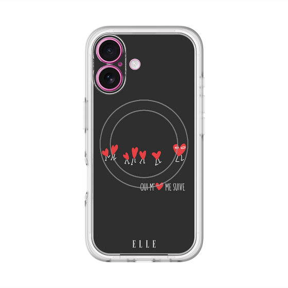 スリムプロテクションプレミアムケース with MagSafe［ ELLE - Let who love me follow me - ブラック ］