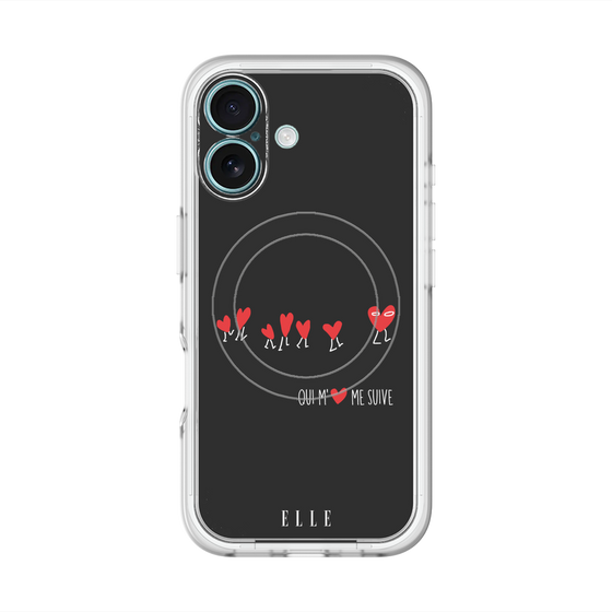 スリムプロテクションプレミアムケース with MagSafe［ ELLE - Let who love me follow me - ブラック ］