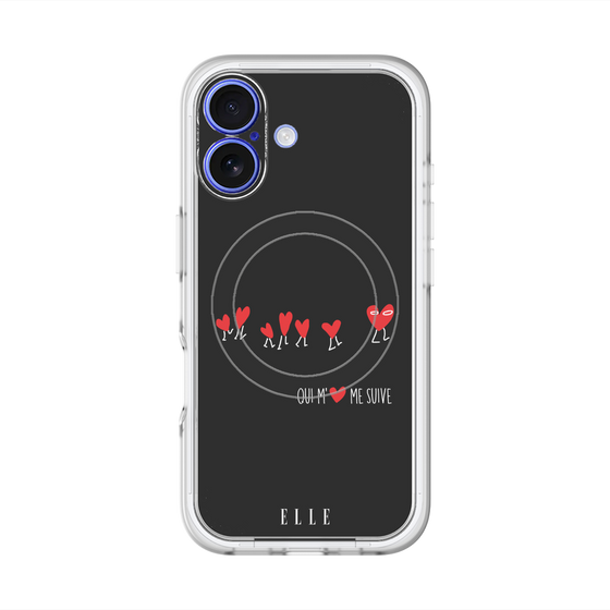 スリムプロテクションプレミアムケース with MagSafe［ ELLE - Let who love me follow me - ブラック ］