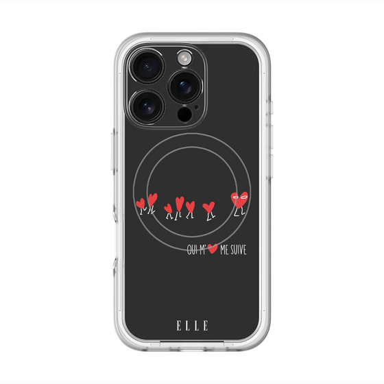 スリムプロテクションプレミアムケース with MagSafe［ ELLE - Let who love me follow me - ブラック ］