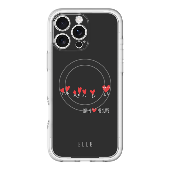 スリムプロテクションプレミアムケース with MagSafe［ ELLE - Let who love me follow me - ブラック ］