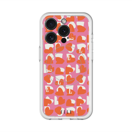 スリムプロテクションプレミアムケース with MagSafe［ ELLE - Saint Valentin - ピンク ］