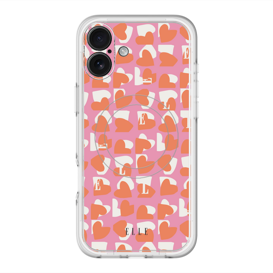 スリムプロテクションプレミアムケース with MagSafe［ ELLE - Saint Valentin - ピンク ］