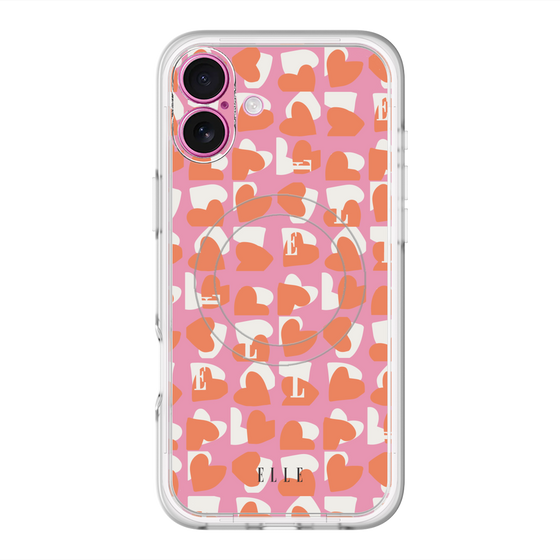 スリムプロテクションプレミアムケース with MagSafe［ ELLE - Saint Valentin - ピンク ］
