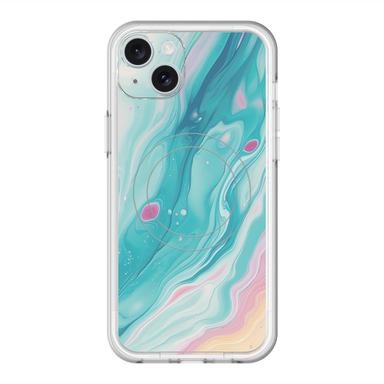 スリムプロテクションプレミアムケース with MagSafe［ Color Rain - オリジナル - Serene Wave ］