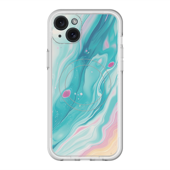 スリムプロテクションプレミアムケース with MagSafe［ Color Rain - オリジナル - Serene Wave ］