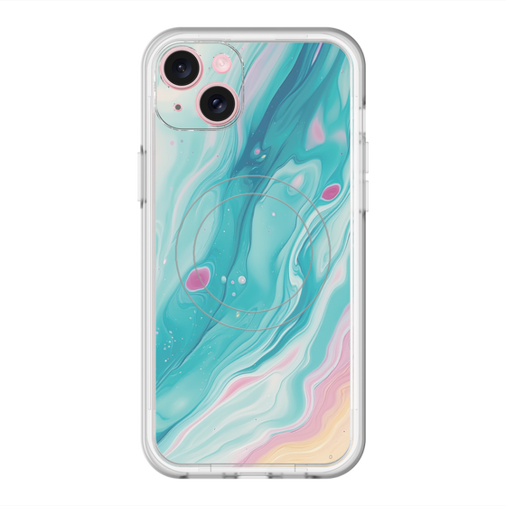 スリムプロテクションプレミアムケース with MagSafe［ Color Rain - オリジナル - Serene Wave ］