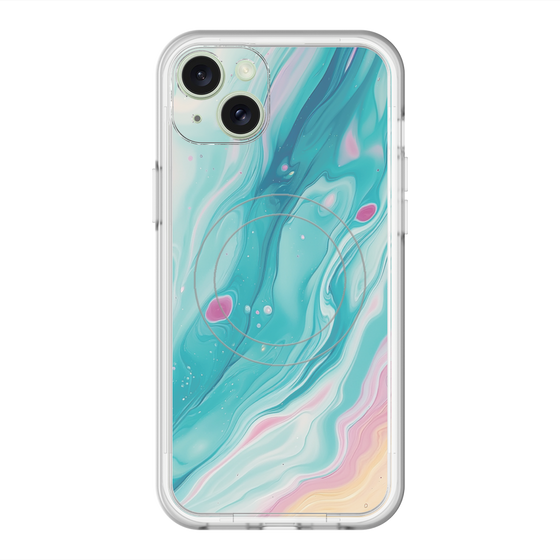 スリムプロテクションプレミアムケース with MagSafe［ Color Rain - オリジナル - Serene Wave ］