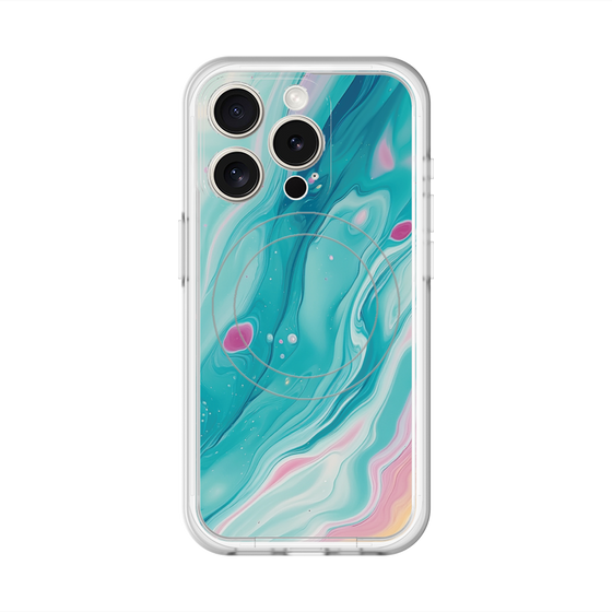 スリムプロテクションプレミアムケース with MagSafe［ Color Rain - オリジナル - Serene Wave ］