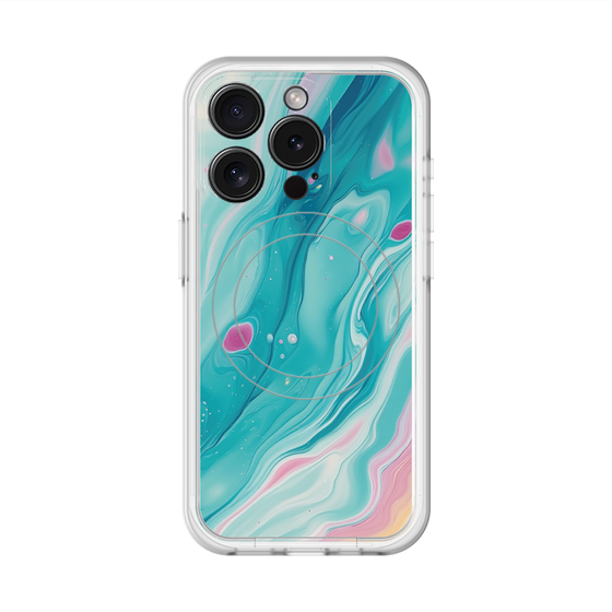 スリムプロテクションプレミアムケース with MagSafe［ Color Rain - オリジナル - Serene Wave ］