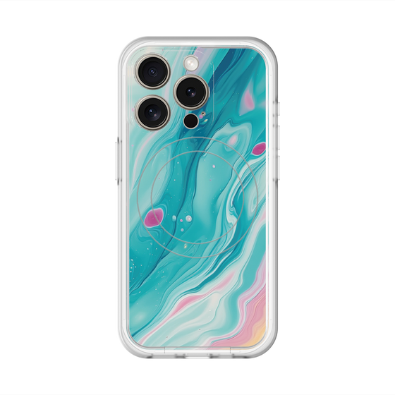 スリムプロテクションプレミアムケース with MagSafe［ Color Rain - オリジナル - Serene Wave ］