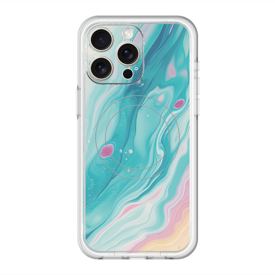 スリムプロテクションプレミアムケース with MagSafe［ Color Rain - オリジナル - Serene Wave ］