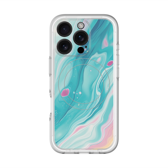 スリムプロテクションプレミアムケース with MagSafe［ Color Rain - オリジナル - Serene Wave ］