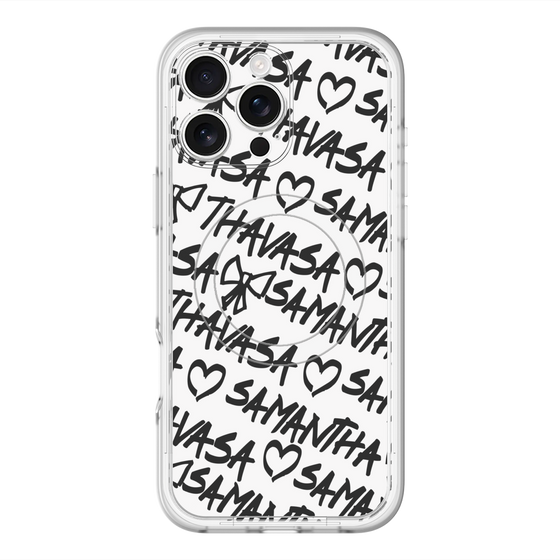 スリムプロテクションプレミアムケース with MagSafe［ Samantha Thavasa - スクリッタ - ホワイト ］
