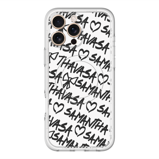 スリムプロテクションプレミアムケース with MagSafe［ Samantha Thavasa - スクリッタ - ホワイト ］