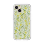 スリムプロテクションプレミアムケース with MagSafe［ 日比谷花壇 - DelicateGeometry - ライトグリーン ］