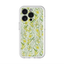 スリムプロテクションプレミアムケース with MagSafe［ 日比谷花壇 - DelicateGeometry - ライトグリーン ］