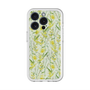 スリムプロテクションプレミアムケース with MagSafe［ 日比谷花壇 - DelicateGeometry - ライトグリーン ］