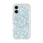 スリムプロテクションプレミアムケース with MagSafe［ 日比谷花壇 - DelicateGeometry - ライトブルー ］