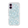 スリムプロテクションプレミアムケース with MagSafe［ 日比谷花壇 - DelicateGeometry - ライトブルー ］