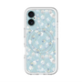 スリムプロテクションプレミアムケース with MagSafe［ 日比谷花壇 - DelicateGeometry - ライトブルー ］