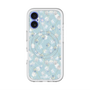 スリムプロテクションプレミアムケース with MagSafe［ 日比谷花壇 - DelicateGeometry - ライトブルー ］