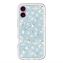 スリムプロテクションプレミアムケース with MagSafe［ 日比谷花壇 - DelicateGeometry - ライトブルー ］
