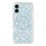 スリムプロテクションプレミアムケース with MagSafe［ 日比谷花壇 - DelicateGeometry - ライトブルー ］