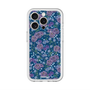 スリムプロテクションプレミアムケース with MagSafe［ 日比谷花壇 - FloralSymphony - ネイビー ］