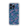 スリムプロテクションプレミアムケース with MagSafe［ 日比谷花壇 - FloralSymphony - ネイビー ］